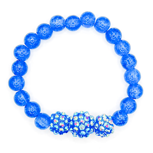 Blue Shimmer Pop 2.0 Glass Beaded Bracelet