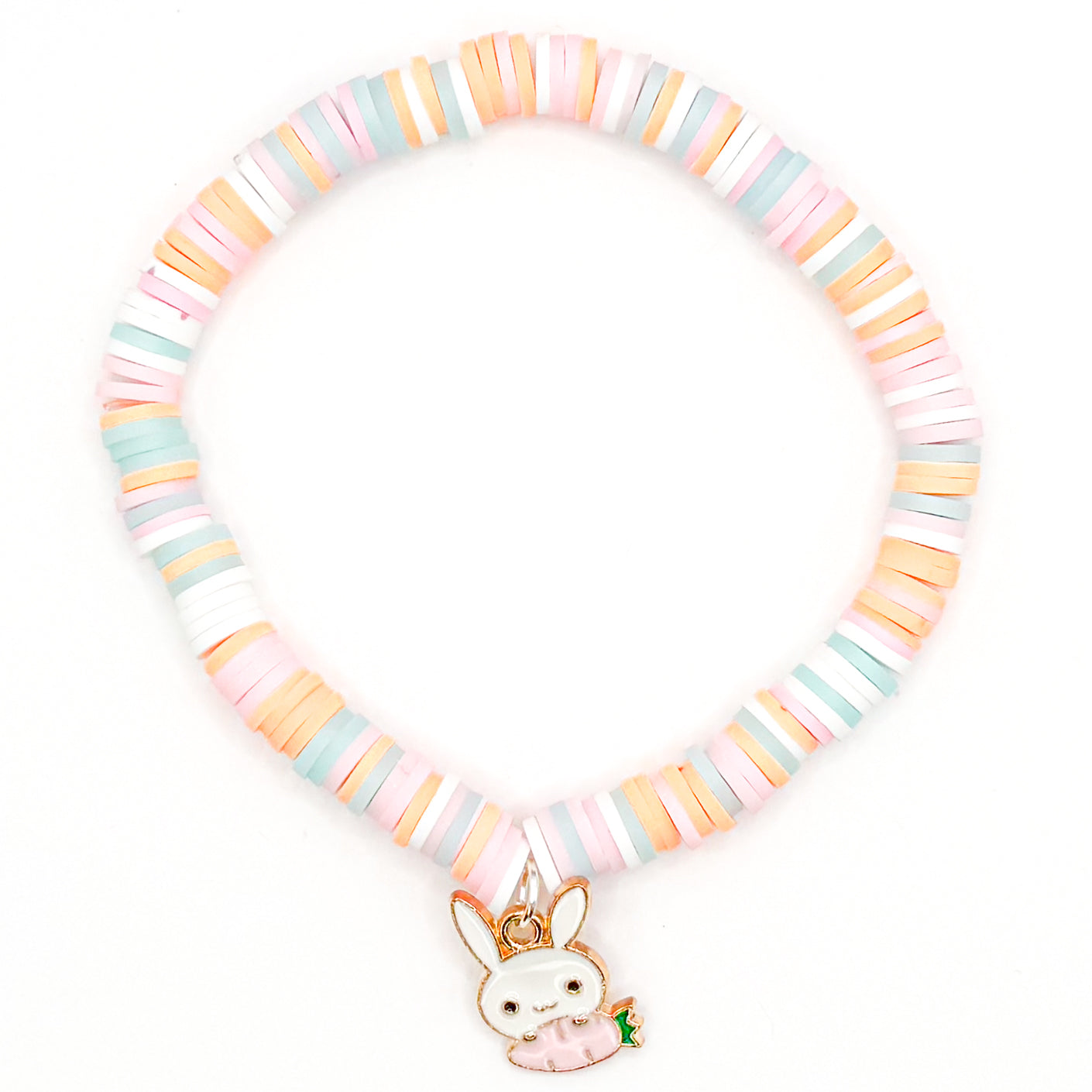 Clay Bunny Beaded Bracelet