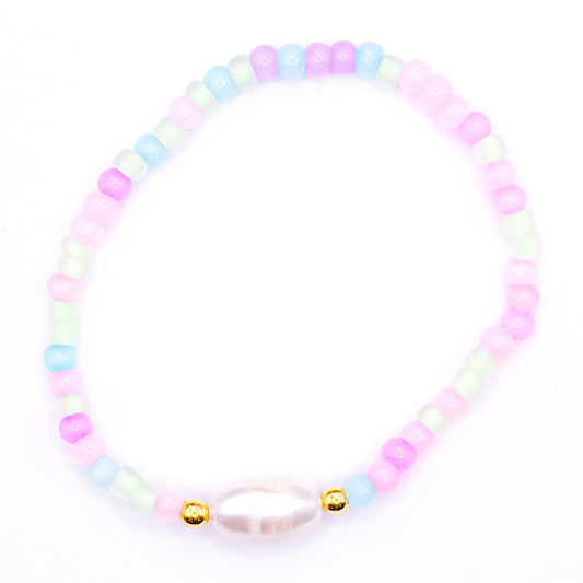 Pastel Pearl Seed Beaded Bracelet