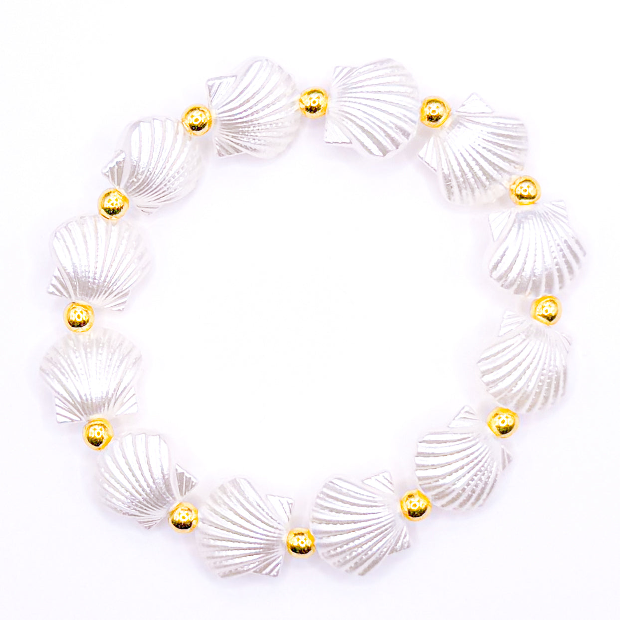Preppy Sea Shell Pearls Beaded bracelet