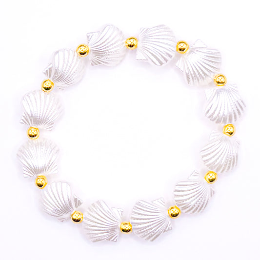 Preppy Sea Shell Pearls Beaded bracelet