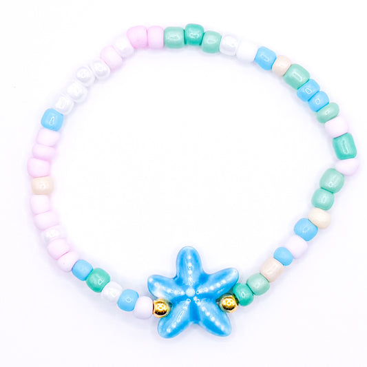 Beach Babe Starfish Seed Beaded Bracelet
