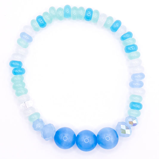 Ocean Nights Bubbles Glass Beaded Bracelet