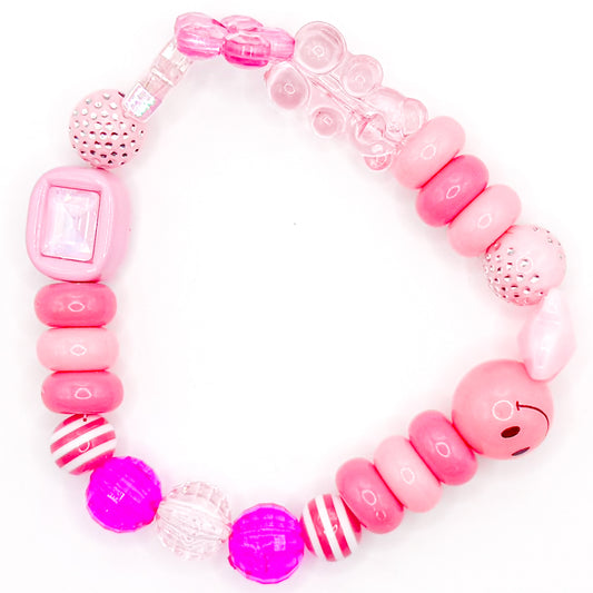 Pink Preppy Gem Beaded Bracelet