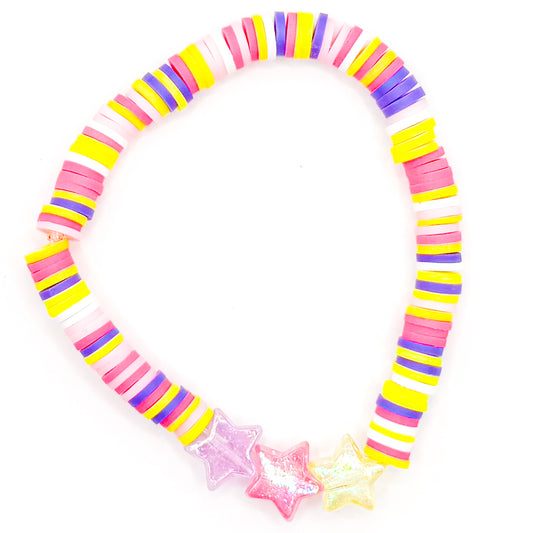 Pink Paradise Stars 1.0 Clay Beaded Bracelet