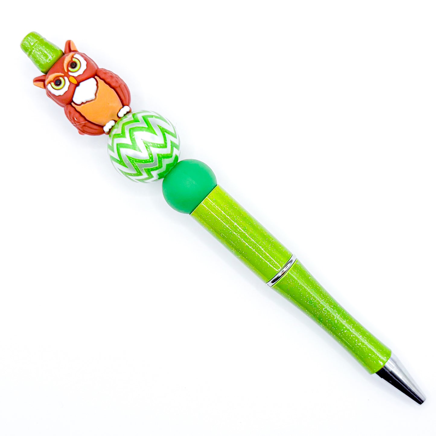 Green Owl Charm Pen