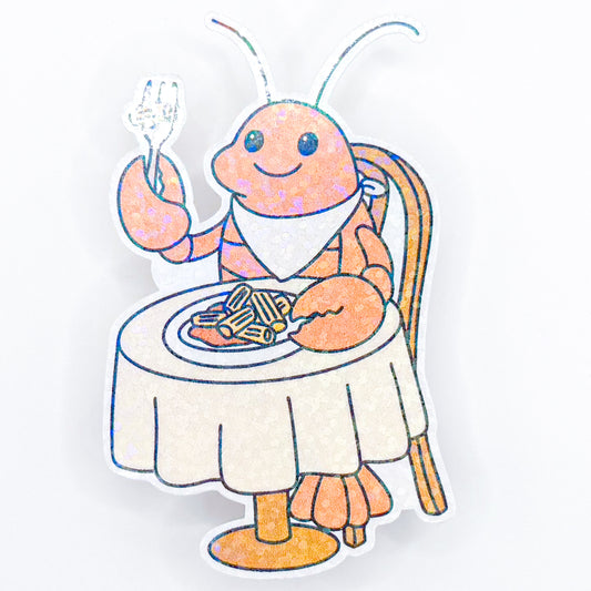 Happy Lobster Holographic Sticker