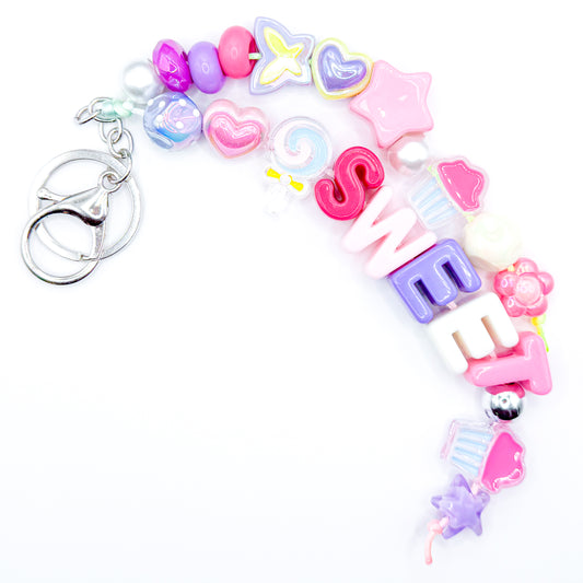 "SWEET" Pink and Purple Bag Charm