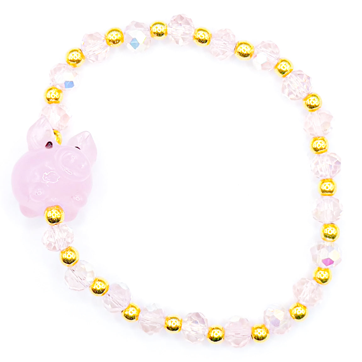 When Pigs Fly Glass Beaded Bracelet