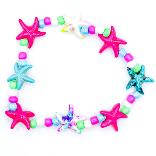 Colorful Summer Starfish Beaded Bracelet