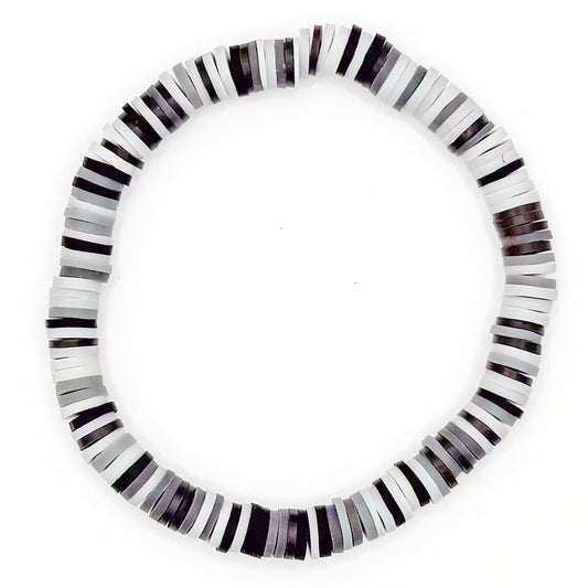 Greyscale 2.0 Clay Beaded Bracelet