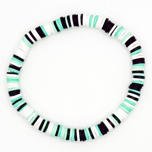 Minty Clay Bead Beaded Bracelet