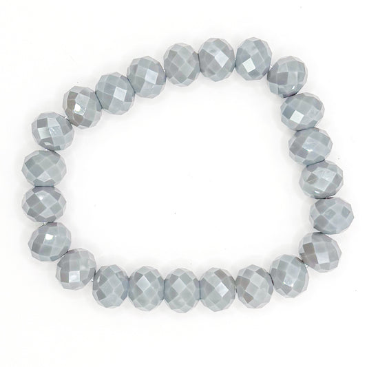 Gray Star Blast Glass Beaded Bracelet
