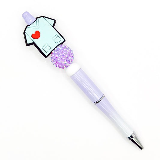 Purple Sparkly Nurse Charm Pen