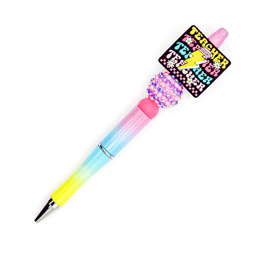 Rainbow Teacher Charm Pen