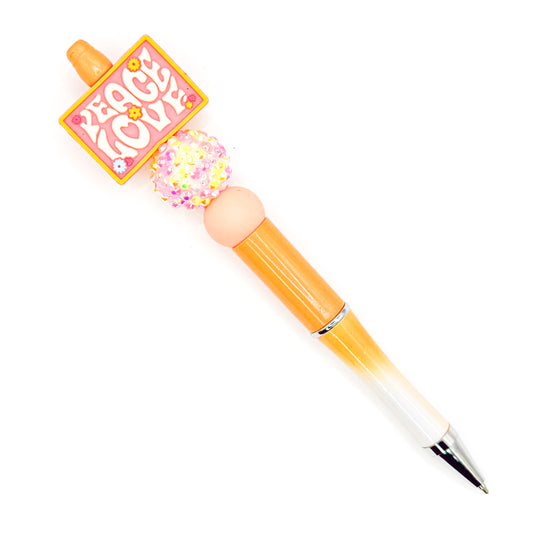 Orange Peace and Love Charm Pen