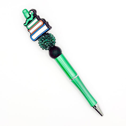 Green Sparkly Reader Charm Pen