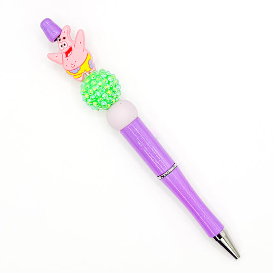 Sparkly Purple StarFish Charm Pen