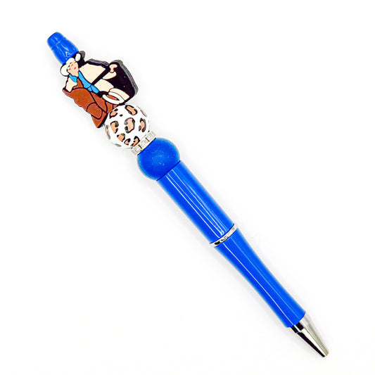 Blue Cowboy Charm Pen