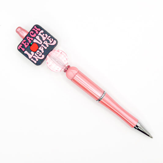 Pink Teach Love Inspire Charm Pen