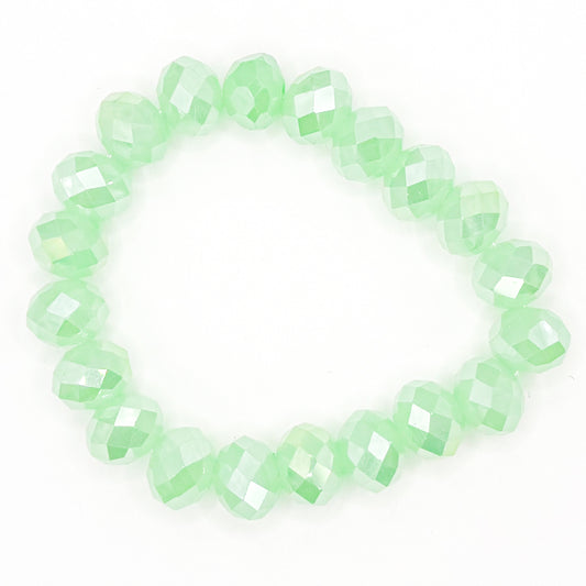 Light Green Star Blast Glass Beaded Bracelet