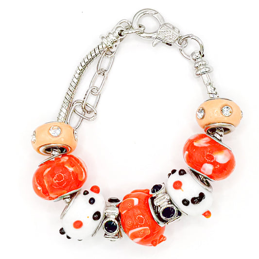 Orange Bubbles European Charm Bracelet