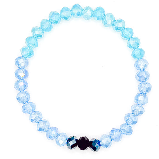Blue Chic Sparkles Glass Beaded Bracelet