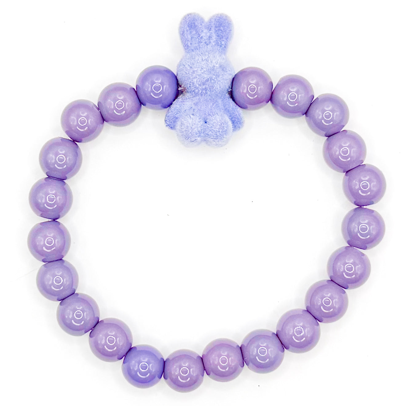 Purple Funny Bunny Glass Beaded Bracelet