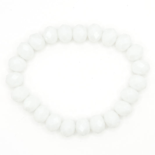 White Star Blast Glass Beaded Bracelet