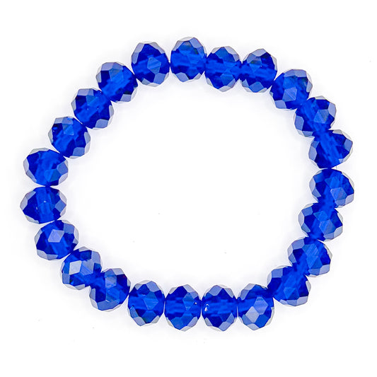 Dark Blue Star Blast Glass Beaded Bracelet