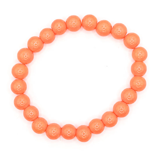 Orange Bubble Glass Beaded Bracelet