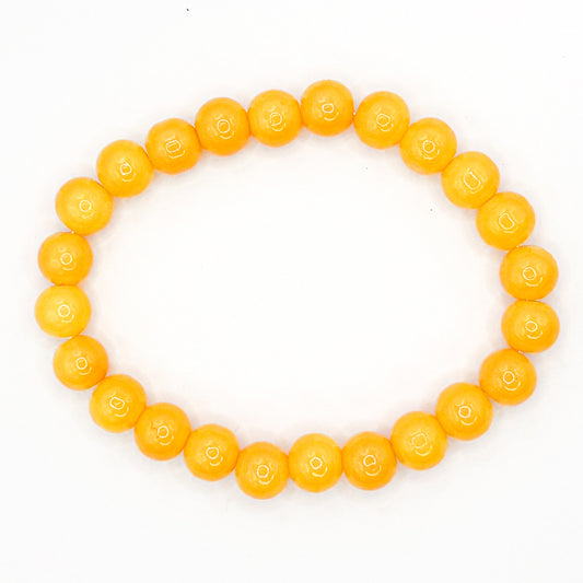 Yellow Bubble Glass Beaded Bracelet