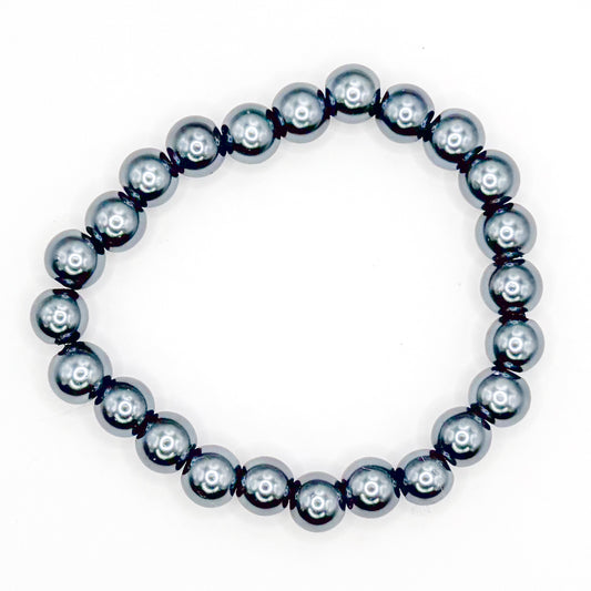 Light Silver Bubble Glass Beaded Bracelet
