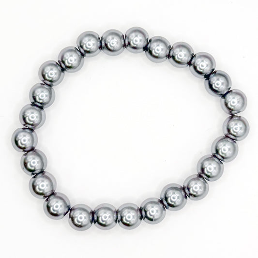Extra Light Silver Bubble Glass Beaded Bracelet