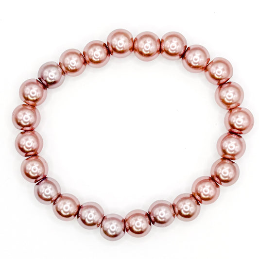 Light Brown Bubble Glass Beaded Bracelet