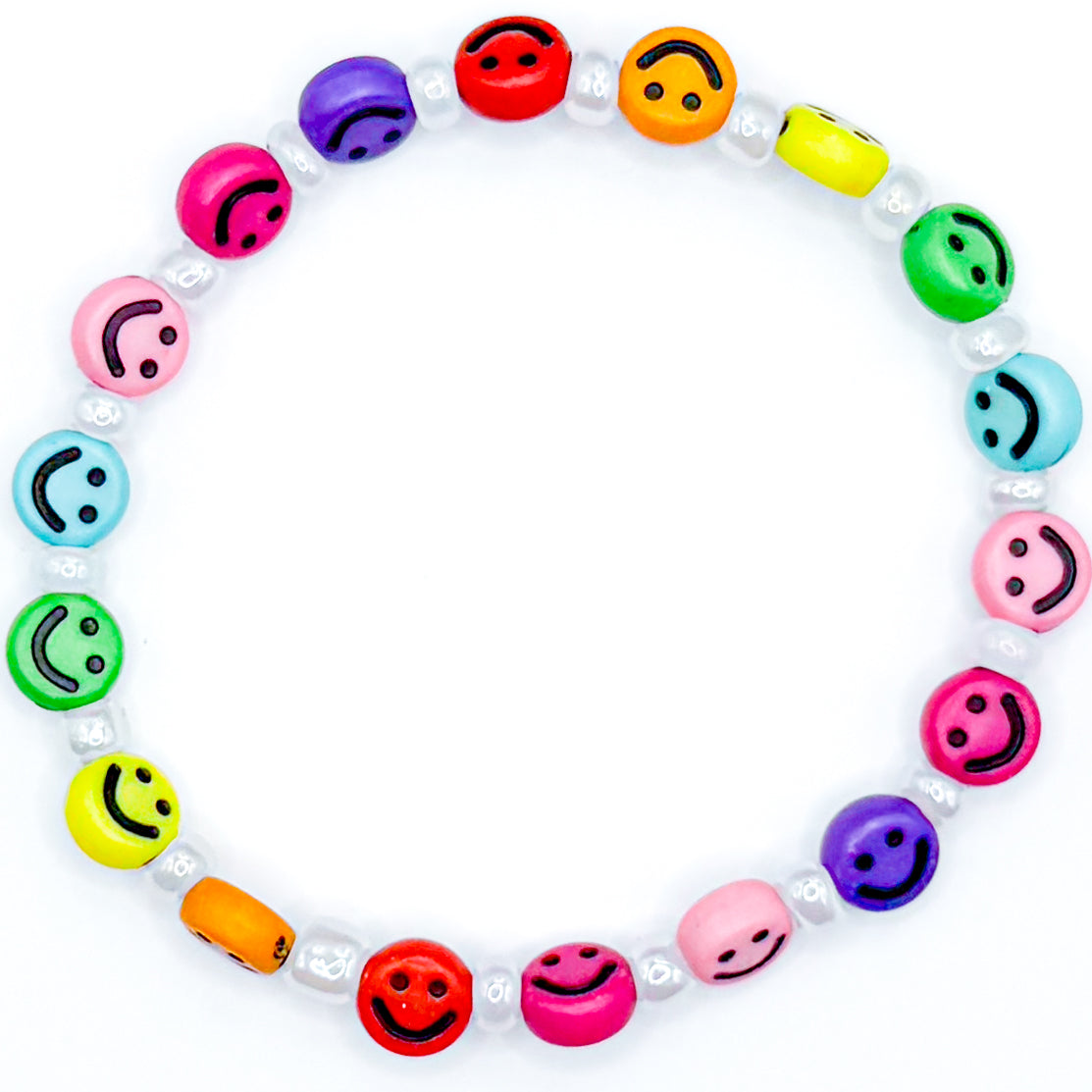 Colorful Rainbow Smiles Beaded Bracelet 2.0