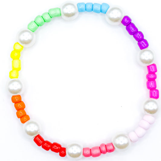 Rainbow Summer Pearl Seed Beaded Bracelet