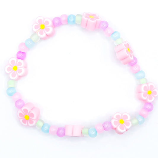 Pastel Spring Flowers 1.0 Beaded Bracelet