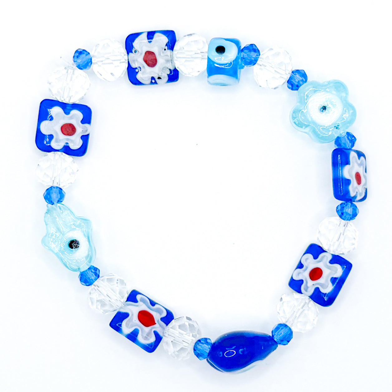 Spring Ocean Garden Glass Beaded Bracelet