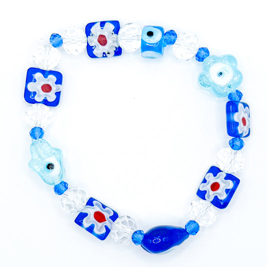 Spring Ocean Garden Glass Beaded Bracelet