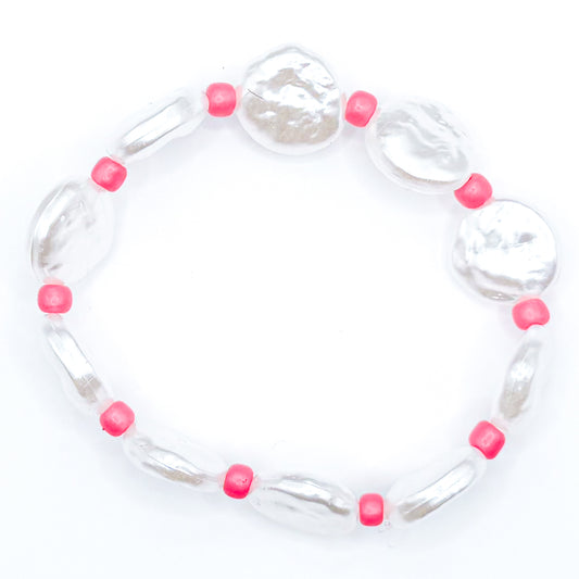 Pink Summer Shell Girlie Beaded Bracelet