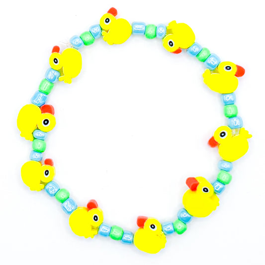 Blue and Green Rubber Duckies Beaded Bracelet