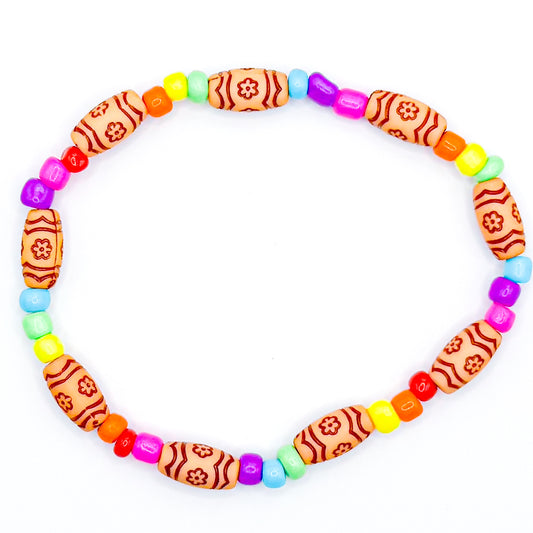 Rainbow Tropical Seed Beaded Bracelet