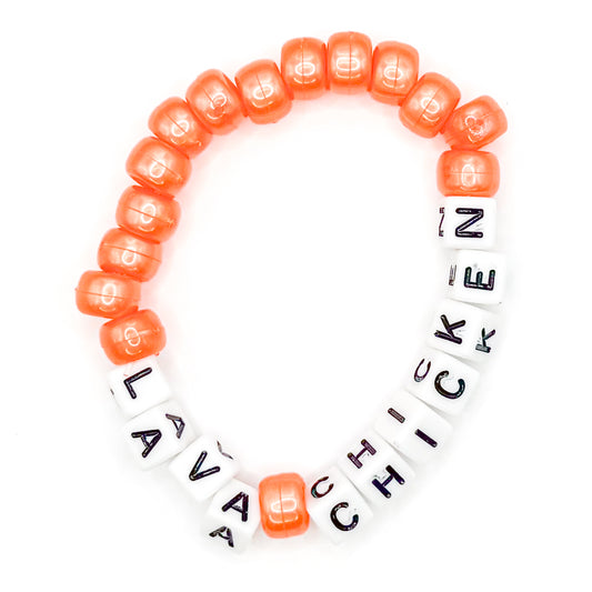 Orange "Lava Chicken" Beaded Bracelet