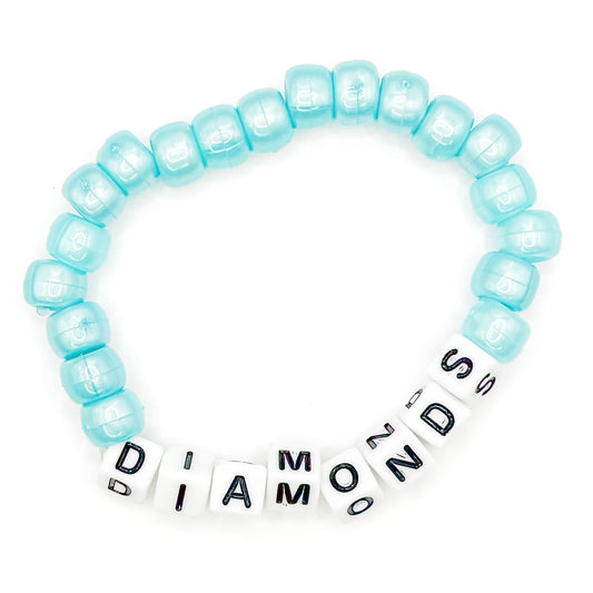 Blue "Diamonds" Beaded Bracelet