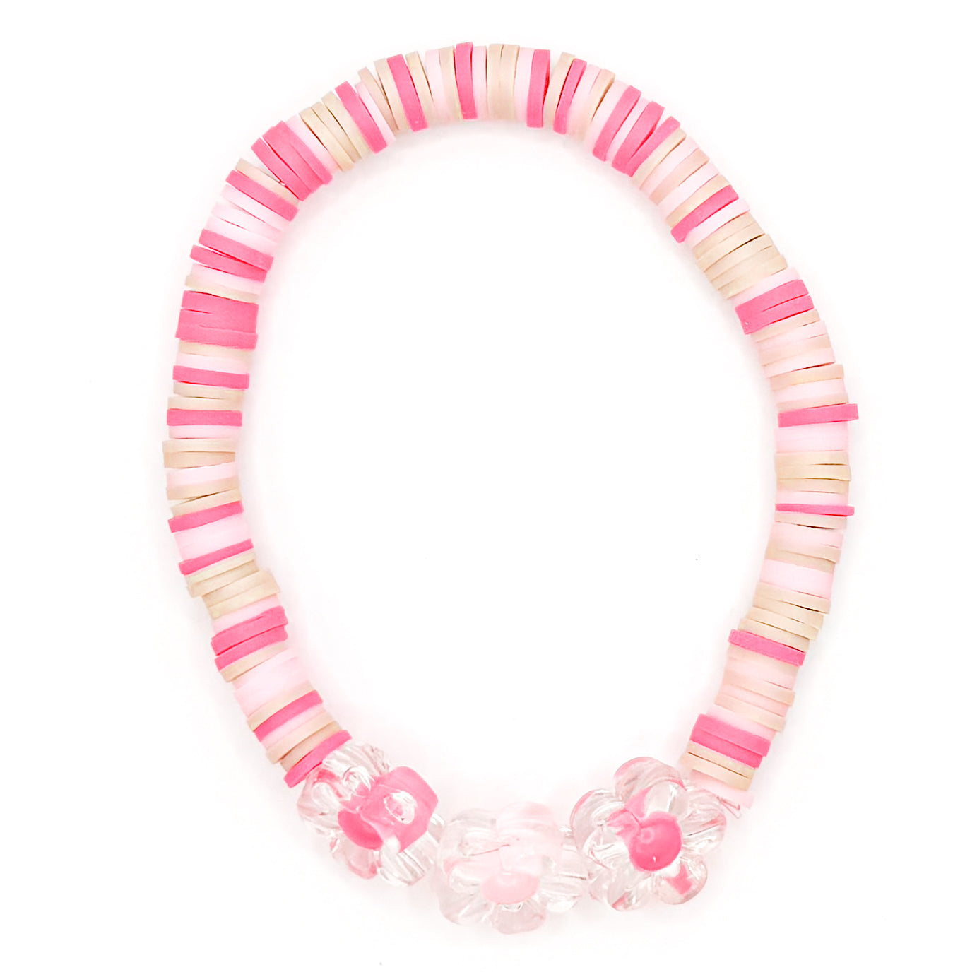 Coconut Girl Flowers Clay Beaded Bracelet