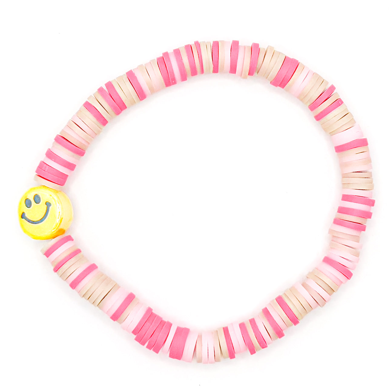 Smiley Coconut Girl Clay Beaded Bracelet