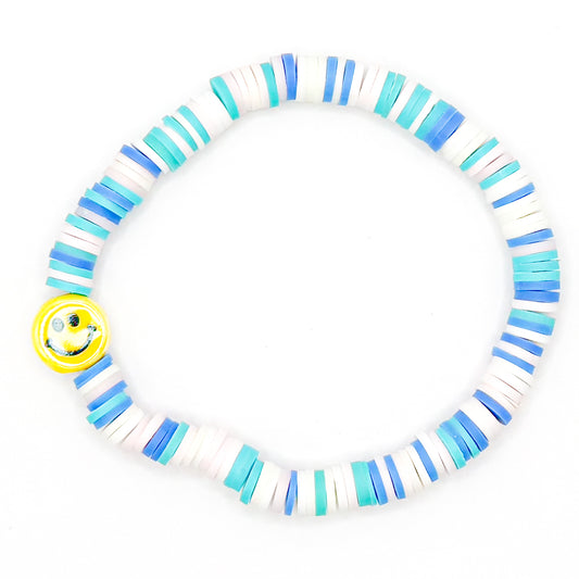 Smiley Beach Babe Clay Beaded Bracelet