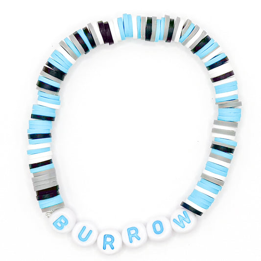 Blue "Burrow" Clay Beaded Bracelet