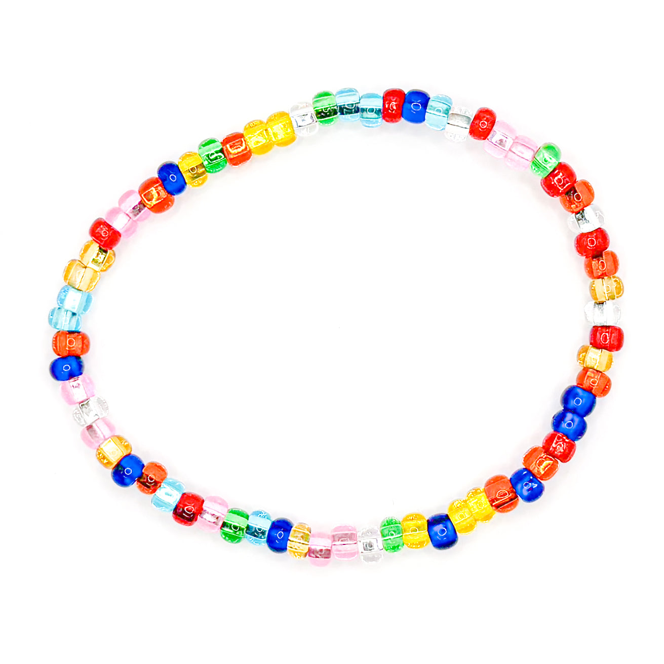 Rainbow Sparkle Seed Beaded Bracelet